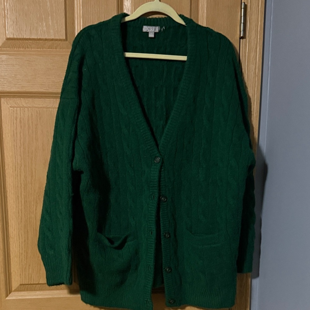 J. Crew Emerald Button-Up Cardigan